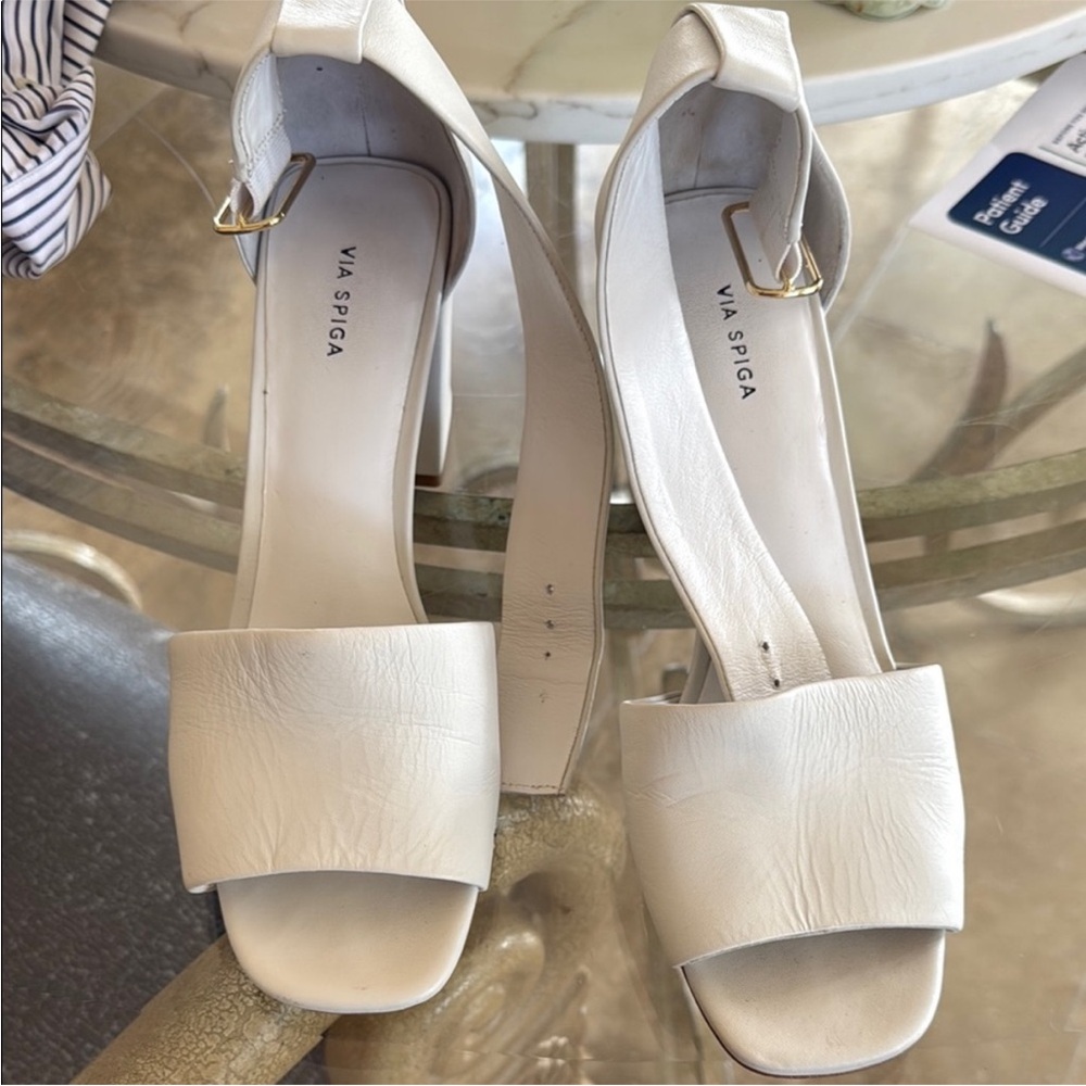 Via Spiga Cream Heeled Sandals for Women